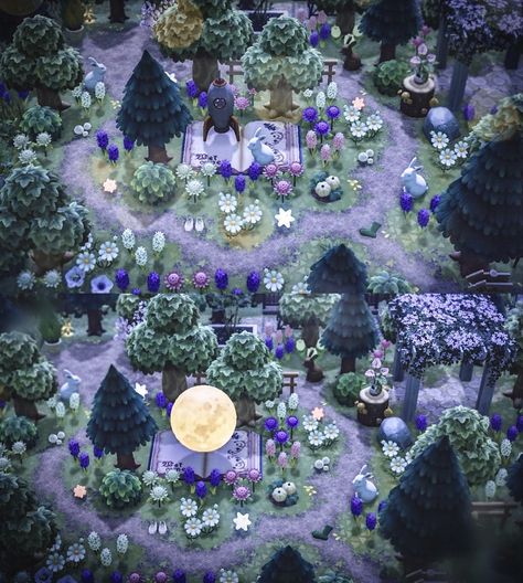 Magic Acnh Island, Acnh Space Fillers Forest, Dark Forest Acnh, Acnh Dark Fairycore, Acnh Witch Pattern, Acnh Spooky Forest, Whimsigoth Animal Crossing, Acnh Woodland, Fairy Island Animal Crossing