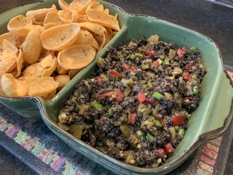 Mexican Caviar, Make Ahead Appetizer, Caviar Recipes, Canned Green Chilies, Make Ahead Appetizers, Dip Recipes Easy, Corn Chips, Black Olive, Potato Soup