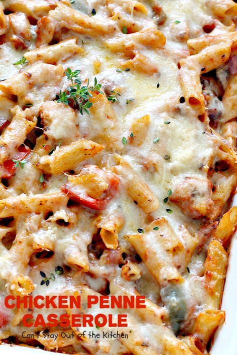 Chicken Penne Casserole, Grammas Recipes, Casserole Italian, Penne Casserole, Casserole With Corn, Gluten Free Ideas, Peppers Pasta, Chicken Gluten Free, Corn And Zucchini