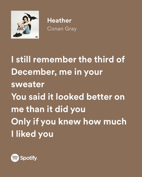 Happy Heather Day, Heather Lyrics Spotify, Happy Heather Day Conan Gray, Heather Song Lyrics, Heather Conan Gray Lyrics, Heather Conan Gray Aesthetic, Heather Spotify, Heather Day Conan Gray, Heather Song