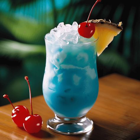 Graphic depiction of a beverage Blue Hawaii Blue Hawaii Cocktail, Sour Cocktails, Harvey Wallbanger, Rum Swizzle, Strong Cocktails, Hawaiian Cocktails, Tropical Cocktails, Light Cocktails, Easy Summer Cocktails