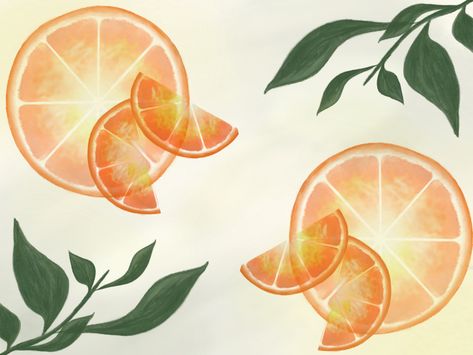 Citrus Drawing Simple, Citrus Drawing, Draw In Procreate, Drawing Fruits, Leaves Drawing, Drawing In Procreate, Fresh Orange, Drawing Simple, Draw Something