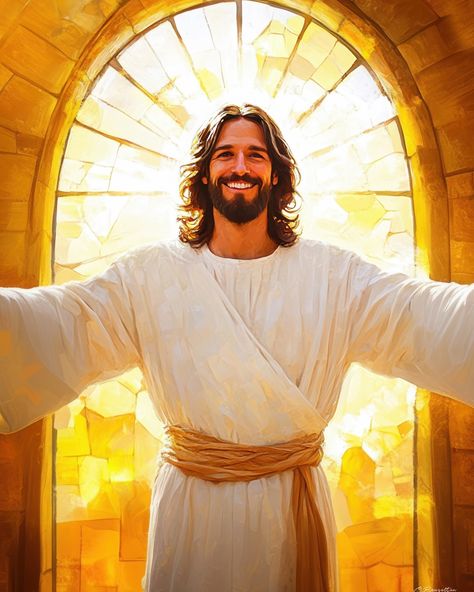 Jesus Art Paintings, Jesus Laughing, Jesus Is The Light, Jesus Christ Illustration, I Am The Light, John 8, Jesus Christ Artwork, Maria Magdalena, Angel Artwork