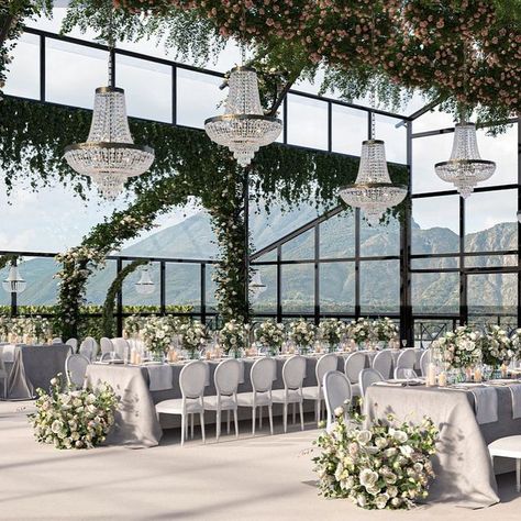 Wedding Planner & Event Designer UK on Instagram: "Creating a fairy tale wedding setting by the magical Lake Como. ✨ ⠀⠀⠀⠀⠀⠀⠀⠀⠀ Our aim was to create a design that is both mesmerising and graceful and complements the romantic surroundings of this elegant destination wedding location. ⠀⠀⠀⠀⠀⠀⠀⠀⠀ To keep the 'alfresco' outdoorsy vibe, we opted for elegant chairs, and tables covered with fabric and adorned with flowers. To create a truly bespoke feel, we incorporated a custom structure into our desig Luxury Tent Wedding Reception, 50 Person Wedding Receptions, Lake Como Wedding Reception, Lake Wedding Reception, Beach Wedding Setup, Magical Lake, Starry Wedding, Tent Wedding Reception, Beachfront Wedding