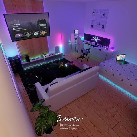 Gamers Aesthetic, Small Gaming Room Ideas, Gamer Room Design, Small Room Setup, Gaming Room Ideas, Aesthetic Gaming, Aesthetic Game, Gaming Aesthetic, Room Gaming