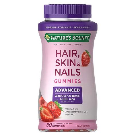 The 20 Best Hair Growth Vitamins - Best Hair Vitamins in 2022 Hair Skin Nails Gummies, Best Hair Growth Vitamins, Best Hair Vitamins, Nail Vitamins, Hair Supplements, Vitamins For Hair Growth, Strawberry Flavor, Hair Growth Supplement, Beauty Vitamins