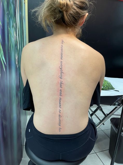 Spine Tattoo Quotes, Tattoo Line, Spine Tattoos For Women, Spine Tattoo, Spine Tattoos, Tattoos For Daughters, Feminine Tattoos, Tattoo Ideas Design, Angel Tattoo Men