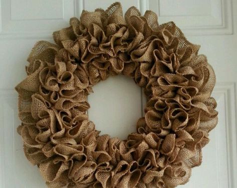 Burlap Ruffle Wreath, Second Wedding Anniversary Gift, Year Round Wreaths, Burlap Diy, Turquoise Wreath, Ruffle Wreath, Plain Wreaths, Round Wreaths, Gifts For Housewarming