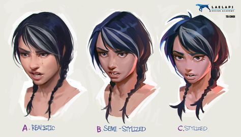 ArtStation - paint face different style , TB Choi Tb Choi, Paint Face, 캐릭터 드로잉, Digital Painting Tutorials, Face Expressions, Hair Design, T B, Digital Art Tutorial, Art Studies