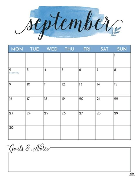 School is in session or will be soon so make sure you stay organized this school year by printing one of 50 September 2024 calendars! Print from home! September Calendar Printable, Ipad Templates, Calendar With Week Numbers, Free Planner Pages, Calendar September, Vertical Calendar, Budget Planner Free, Free Printable Calendar Templates, Free Planner Templates