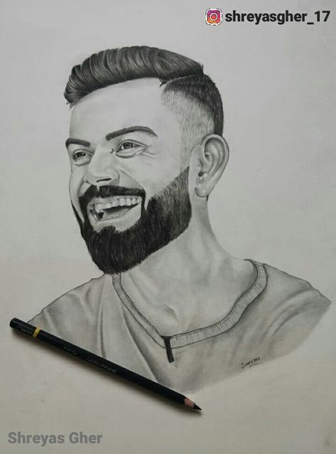 Virat Kohli Portrait Virat Kohli Portrait, Virat Kohli Sketch, Virat Kohli Drawing, Beautiful Pencil Drawings, Pencil Sketch Portrait, Pencil Sketches Easy, Joker Drawings, Pencil Drawing Images, Human Sketch