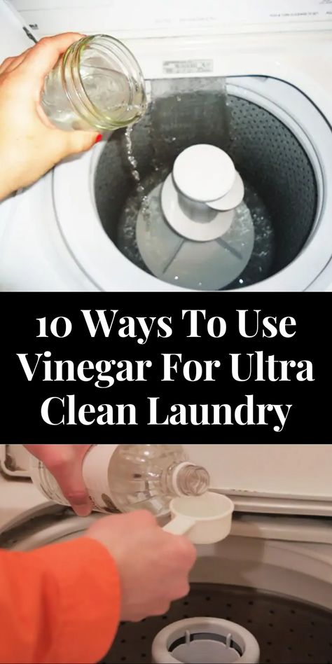 10 Ways To Use Vinegar For Ultra Clean Laundry Vinegar Washing Machine, Baking Soda In Laundry, Vinegar In Laundry, Accessories For Home, Vinegar Uses, Homemade Laundry, Laundry Washing Machine, Vinegar Cleaning, Washing Laundry