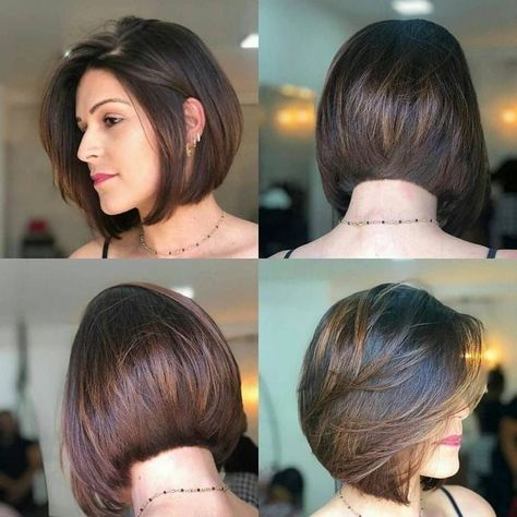 Short bob haircut ideas Medium Bob Hairstyles, Shot Hair Styles, Haircuts For Medium Hair, Haircuts Straight Hair, Short Bob Haircuts, Penteado Cabelo Curto, Curly Bob Hairstyles, Haircuts For Fine Hair, Different Angles