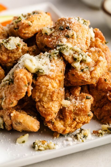 Garlic Parmesan Boneless Wings Boneless Wing Recipes, Boneless Chicken Wings, Lemon Pepper Chicken Wings, Garlic Parmesan Wings, Boneless Wings, Chicken Tenderloin, Chicken Tenderloins, Lemon Pepper Chicken, Real Ingredients