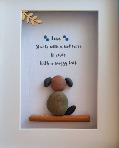 Dog Pebble Art Picture, New Dog Gift, Pebble Dog Picture, Dog Wall Art, Dog Lover Gift, Pebble Art Frame, Pet Gift - Etsy