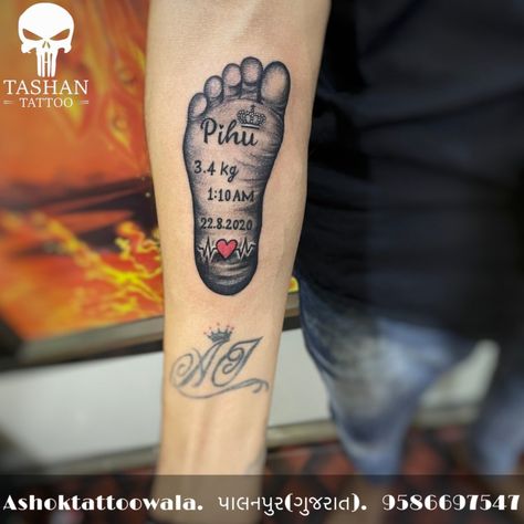 TashanTattoo
AshokTattooWala
S.5. Tirupati plaza
Opp. New bus stand
Near gd modi collage
Palanpur (gujrat)
9586697547
9687533310 Noel Tattoo, Baby Hand Print Tattoo, Baby Foot Print Tattoo, Mad Max Tattoo, Foot Print Tattoo, Hand Print Tattoos, Tattoos For Siblings, Max Tattoo, Baby Footprint Tattoo