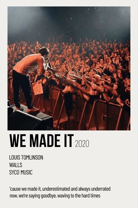 We made it aesthetic concert Louis Tomlinson Songs, It Poster, Minimalist Music, One Direction Songs, Music Poster Ideas, Movie Covers, Minimal Poster, Movie Prints, Polaroid Pictures