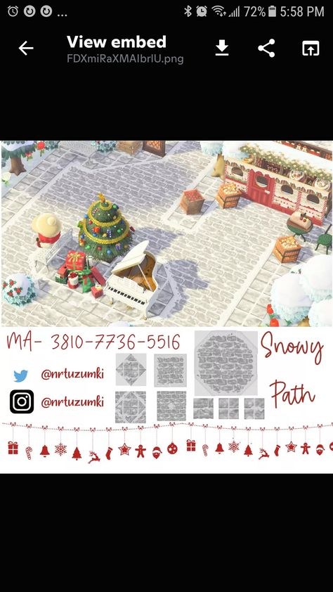 Acnh Snow Path Codes, Winter Brick Path Animal Crossing, Snow Brick Path Animal Crossing, Snow Codes Acnh, Snowy Brick Path Acnh, Winter Paths Animal Crossing, Acnh Disney Path Design Codes, Snowy Brick Path Animal Crossing, Acnh Winter Brick Path