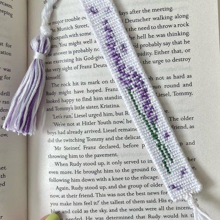 Alpha pattern #148794 | BraceletBook Lavender Alpha Pattern, Alpha Bracelet Pattern Bookmark, Purple Bracelet Patterns, Cool Alpha Patterns, Alpha Pattern Bookmark, Friendship Bracelets Simple, Friendship Bracelets For Beginners, Crochet Friendship Bracelets, Bracelets For Beginners