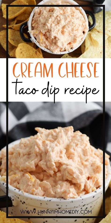 Taco Seasoning Dip, Easy Taco Seasoning, Cream Cheese Taco Dip, Crostini Toppings, Cheese Taco, Taco Dip Recipe, Recipe With Cream Cheese, Cream Cheese Appetizer, Cream Cheese Dip