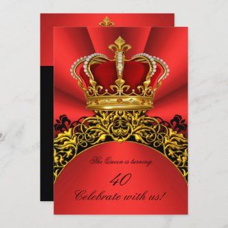 Queen King Prince Royal Blue Regal Red Crown Invitation | Zazzle.com Royal Theme Party, Queen Birthday Party, Disney Princess Invitations, Royal Birthday Party, Elegant Birthday Invitations, Red Birthday Party, 1st Birthday Invitation Template, Royal Theme, Elegant Birthday Party