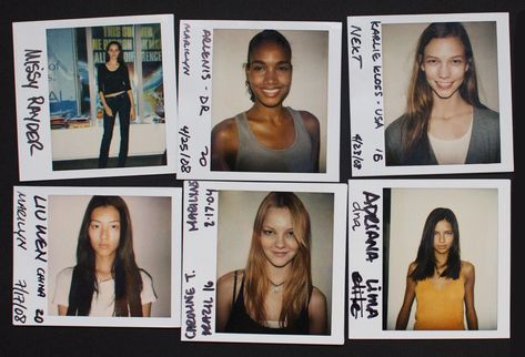 Eight models dish on their first Vogue casting. Model Polaroids, Model Headshots, Casting Models, Beauty Video Ideas, Liu Wen, Model Casting, Model Lifestyle, Vintage Polaroid, Karlie Kloss