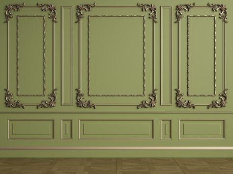 Classical Office, Classic Kitchen Cabinets, Baroque Interior, Photo Classic, Wall Cover, Laduree Paris, House Wall Design, Wall Painting Techniques, Ornament Wall