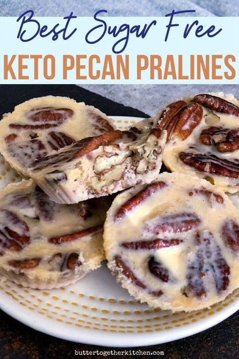 Dolce Poche Calorie, Praline Recipe, Desayuno Keto, Desserts Keto, Postre Keto, Keto Candy, Simple Keto, Keto Sweets, Pecan Pralines