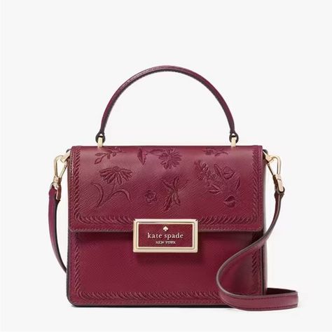 Authentic! I Got The Wrong Item And I Cannot Send It Back. Unused And Unopened. Questions? Leave A Comment Below! Kate Spade Red Bag, Blackberry Preserves, Red Kate Spade Purse, Embroidered Shoulder Bag, Spade Logo, Satchel Backpack, Red Purses, Script Logo, Fit Ideas