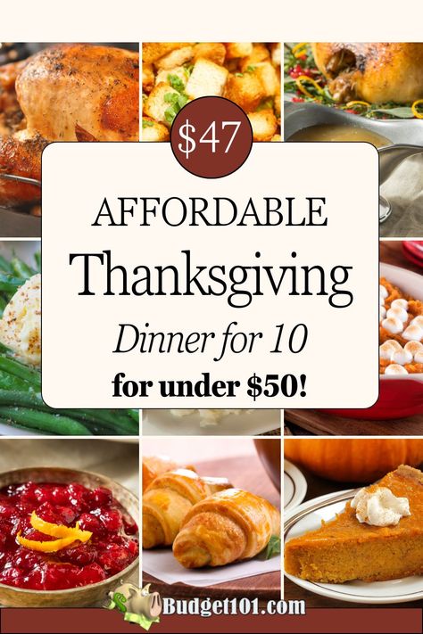 Aldi's Budget-Friendly Thanksgiving Feast for 10 – Fresh Ingredients for Under $50" – An image showcasing a beautifully prepared Thanksgiving meal including roast turkey, stuffing, mashed potatoes, and more, highlighting Aldi’s affordable options for hosting a wholesome holiday dinner on a budget. Perfect for families looking to save while enjoying fresh, delicious food! Budget Friendly Thanksgiving Dinner, Meal For 10 People, Turkey Herbs, Thanksgiving On A Budget, Thanksgiving Posts, Thanksgiving List, Thanksgiving Main Dish, Thanksgiving Mains, Meal Guide