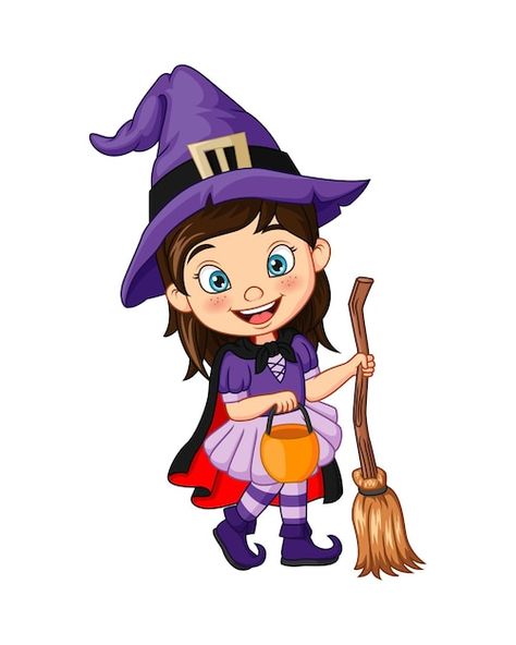 Menina de desenho animado usando fantasi... | Premium Vector #Freepik #vector #menina-vestido #bruxa #menina-cartoon #menina Cookie Costume, Imprimibles Halloween, Win Art, Halloween Yard Art, Witch Clipart, Funny Monsters, Halloween Coloring Book, Cat Halloween Costume, Witch Halloween Costume