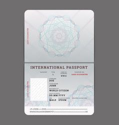 Blank open passport template isolated Royalty Free Vector Immigration Illustration, Open Passport, Getting A Passport, Passport Template, International Passport, Passport Card, Travel Stamp, Passport Online, Travel Album