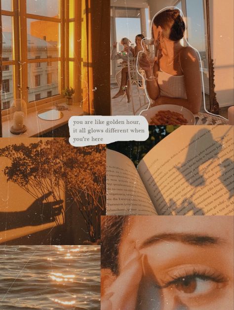 Golden Hour Aesthetic Collage, Aesthetic Sunshine Wallpaper, Golden Hour Aesthetic Quotes, Sunset Aesthetic Collage, Sunshine Wallpaper Aesthetic, Golden Hour Aesthetic Wallpaper, Golden Girl Aesthetic, Sunshine Aesthetic, Golden Hour Aesthetic