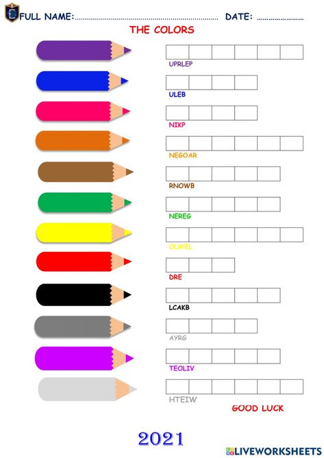 Writing Colors Worksheet, Colours For Kids Worksheet, Colour Worksheet For Preschoolers, Colours Worksheet For Kids, English Colours, Colour Worksheet, Colors Worksheet, English Homework, Color Worksheets For Preschool