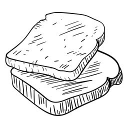 Toast bread hand drawn Toast Bread Drawing, How To Draw Bread, Toast Sketch, Toast Doodle, Supermarket Drawing, Toast Tattoo, Toast Drawing, Bread Drawing, Bread Line