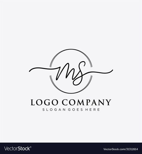 Ms Logo Design Letter, Handwriting Logo, Wedding Luxury, Company Slogans, Letter Logo Design, Luxury Logo, Macedonia, Design Vector, Handwriting