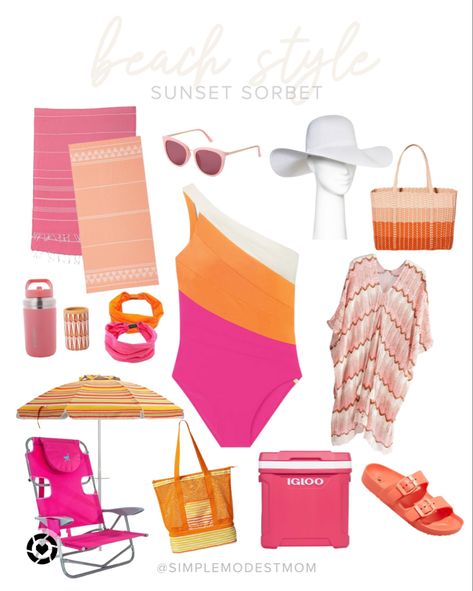 Head to the beach in style with this coordinated pink and orange look! Follow my shop @SimpleModestMom on the @shop.LTK app to shop this post and get my exclusive app-only content! #liketkit #LTKSeasonal #LTKstyletip #LTKswim @shop.ltk https://liketk.it/3ITZ4 Pink And Orange Swimsuit, Orange Swimsuit, Beach Style, In Style, Pink And Orange, The Beach, I Shop, The Creator, Orange