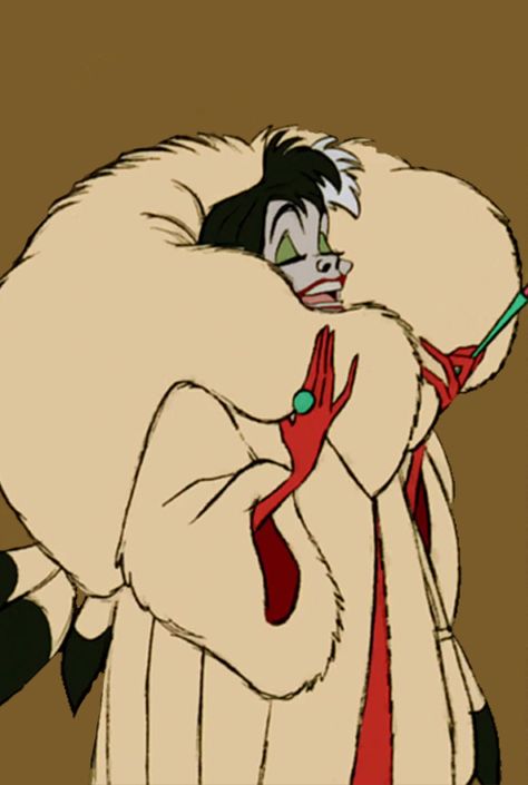 Cruella Cartoon Aesthetic, Cruella Deville Cartoon, Cruella Cartoon, Cruella Deville Aesthetic, Villain Core, Favorite Villains, 101 Dalmatians Cruella, Disney Cruella, Cruella Deville