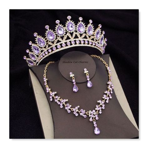 Purple Baroque Crystal Bridal Tiara Quinceanera Crown - Etsy in 2022 | Crystal bridal tiaras, Quinceanera crown, Purple and gold wedding Lavender Quinceanera Tiara, Quinceanera Themes Purple And Gold, Purple Quinceanera Jewelry, Purple Quinceanera Hair, Quince Tiaras Purple, Light Purple Quinceanera Crown, Quinceanera Tiaras Purple, Wedding Jewelry Purple, Lavender Crown Quince