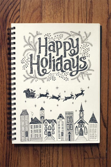 Sketchbook 11.12.13 Magical Journal, Doodles Christmas, Typographie Logo, Window Christmas, Christmas Drawings, Architecture Sketches, Decoration Window, Journal Set, Christmas Doodles