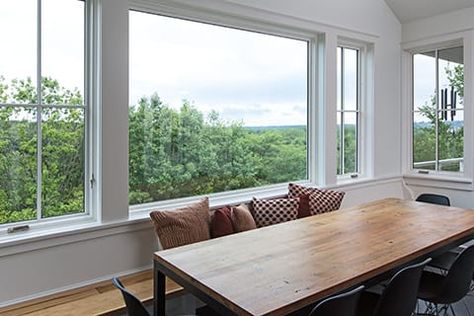 What you need to know about picture windows Picture Window In Dining Room, Picture Window With Casement Windows, Sunroom Picture Window, Picture Window Dining Room, Dining Room Picture Window, Exterior Picture Window, Picture Window With Side Windows, Exterior Windows Styles, Picture Window Living Room