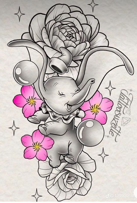 Tattoo Suzette, Disney Outline, Dumbo Tattoo, Disney Stitch Tattoo, Word Tattoo Ideas, Disney Sleeve Tattoos, Catrina Tattoo, Hipster Drawings, Disney Sleeve