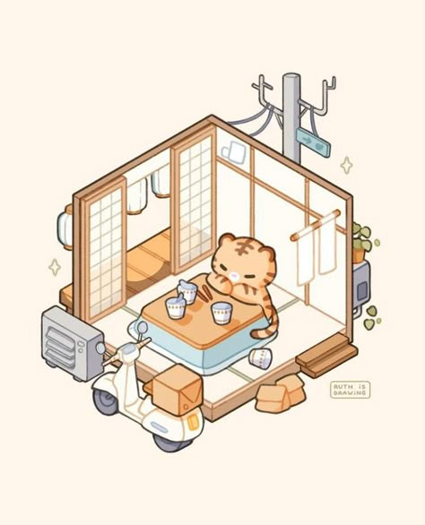 Japanese Drawings, Isometric Art, Kitty Games, Cute Doodles Drawings, Game Concept Art, Cute Games, Cute Kawaii Drawings, Cute Doodle Art, Chibi Drawings