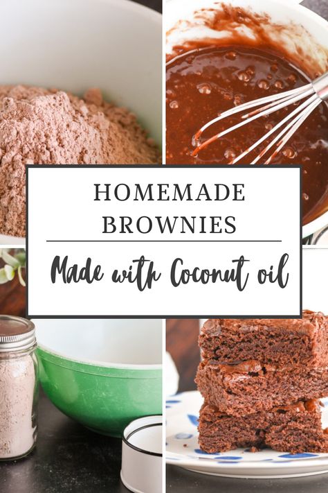 Brownies With Coconut Oil, Coconut Oil Brownies, Oil Brownies, Homemade Brownie Recipe, Homemade Brownie Mix, Homemade Coconut Oil, Homemade Brownie, Best Brownie Recipe, Brownies Recipe Homemade