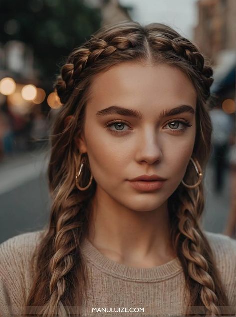 Messy Braided Hairstyles Short Hair, Cute Neat Hairstyles, Heidi Hair Braid, Bridesmaids Hair With Braid, Inside Out Braid Hairstyles, Long Hair Picture Day Ideas, Panamanian Hairstyles, Hairstyle For Asian Hair, Fishtail Braid Medium Length Hair