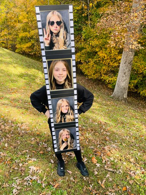 Funny Creative Halloween Costumes Diy, Photo Strip Costume, Diy Costumes For Work, Atm Costume, Creative Costumes For Kids, Halloween Homemade Costumes, Halloween Costumes For Kids Diy, Homemade Kids Halloween Costumes, Diy Fancy Dress Costumes