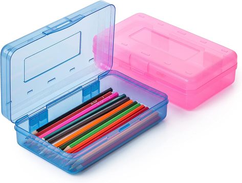 Just in time for back to school! School Essentials! Mr. Pen- Pencil Box, 2 Pack, Assorted Color for Kids, Plastic Hard Pencil Case, School Supply Crayon Small Storage Box #ad Pencil Box For Kids, Kids Pencil Box, School Supply Box, Plastic Pencil Box, Clear Pencil Case, School Supply Storage, Art School Supplies, Small Storage Boxes, Pencil Storage