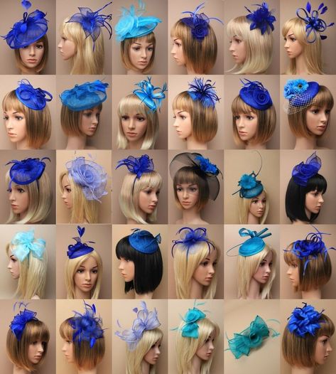 Royal Blue Fascinator, Navy Fascinator, Fascinator Wedding, Blue Fascinator, Derby Fascinator, Fascinator Hairstyles, Royal Blue Wedding, Blue Headband, Flower Fascinator