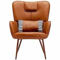 Chair Accent Chairs, High Back Accent Chairs, Brown Recliner, Modern Wingback Chairs, Brown Accent Chair, Leather Wingback Chair, Chairs For Living Room, Leather Wingback, Accent Chair Bedroom