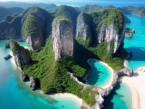 Discover Thailand's Beauty: Phi Phi Islands Phi Phi Islands Thailand, Phi Phi Island Thailand, Islands Thailand, Phi Phi Islands, Inspiring Landscapes, Phi Phi Island, Phuket, Awe Inspiring, Thailand